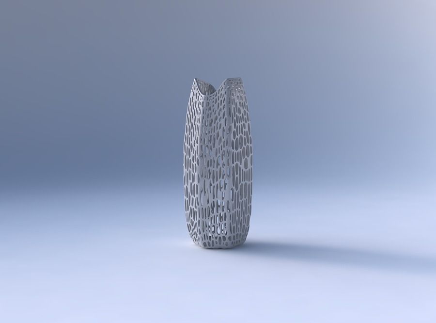 Vase double arc hexagon with dense organic lattice 2 3D print model_4