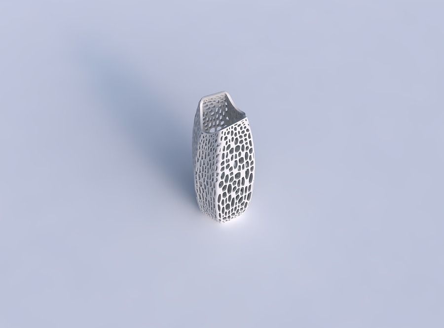 Vase double arc hexagon with dense organic lattice 2 3D print model_1