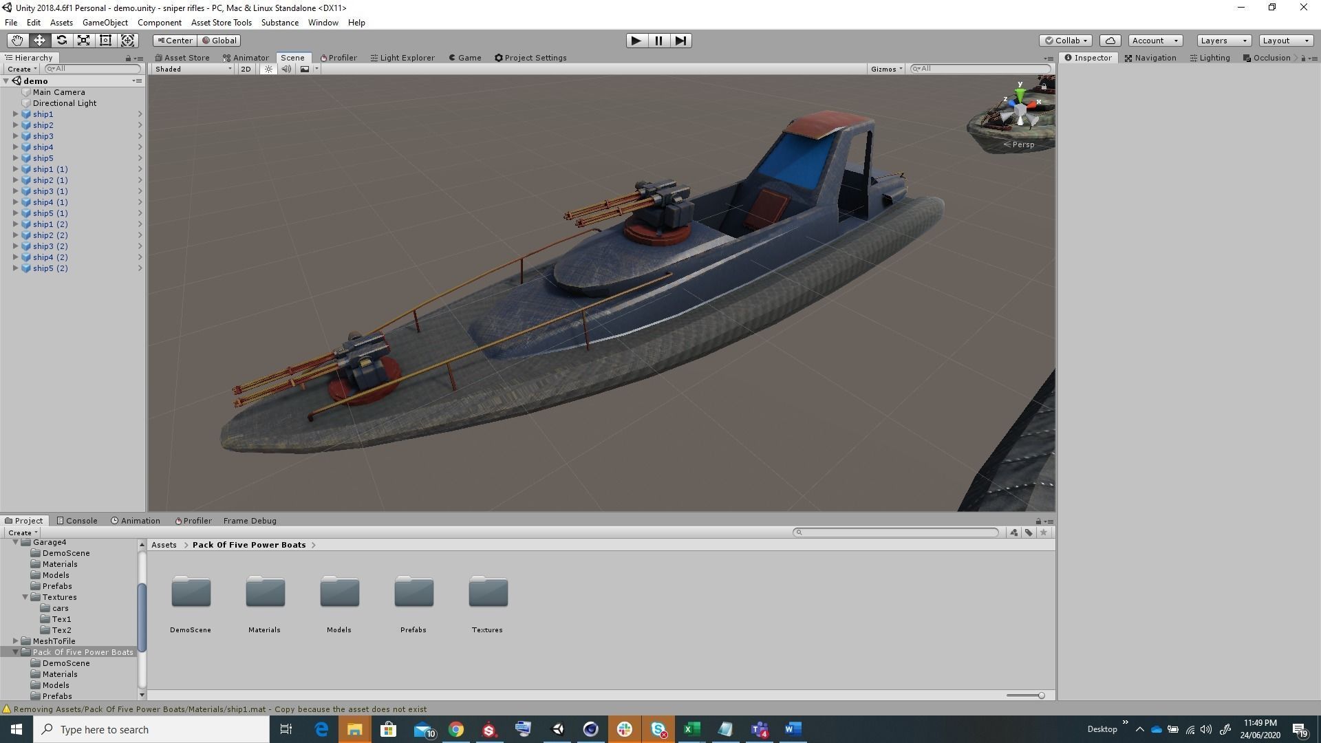 Pack of 15 Game ready AR VR PBR military gunship Power Boats Low-poly 3D model_19