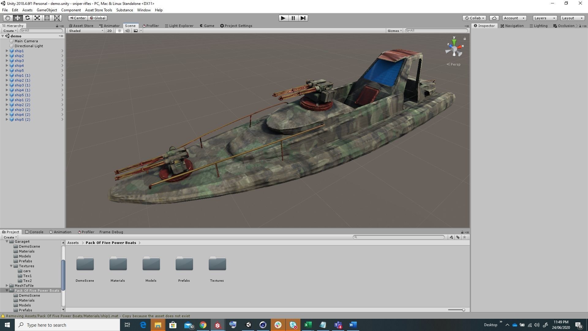 Pack of 15 Game ready AR VR PBR military gunship Power Boats Low-poly 3D model_24