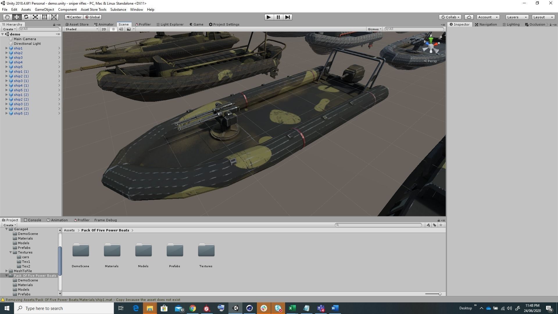 Pack of 15 Game ready AR VR PBR military gunship Power Boats Low-poly 3D model_12