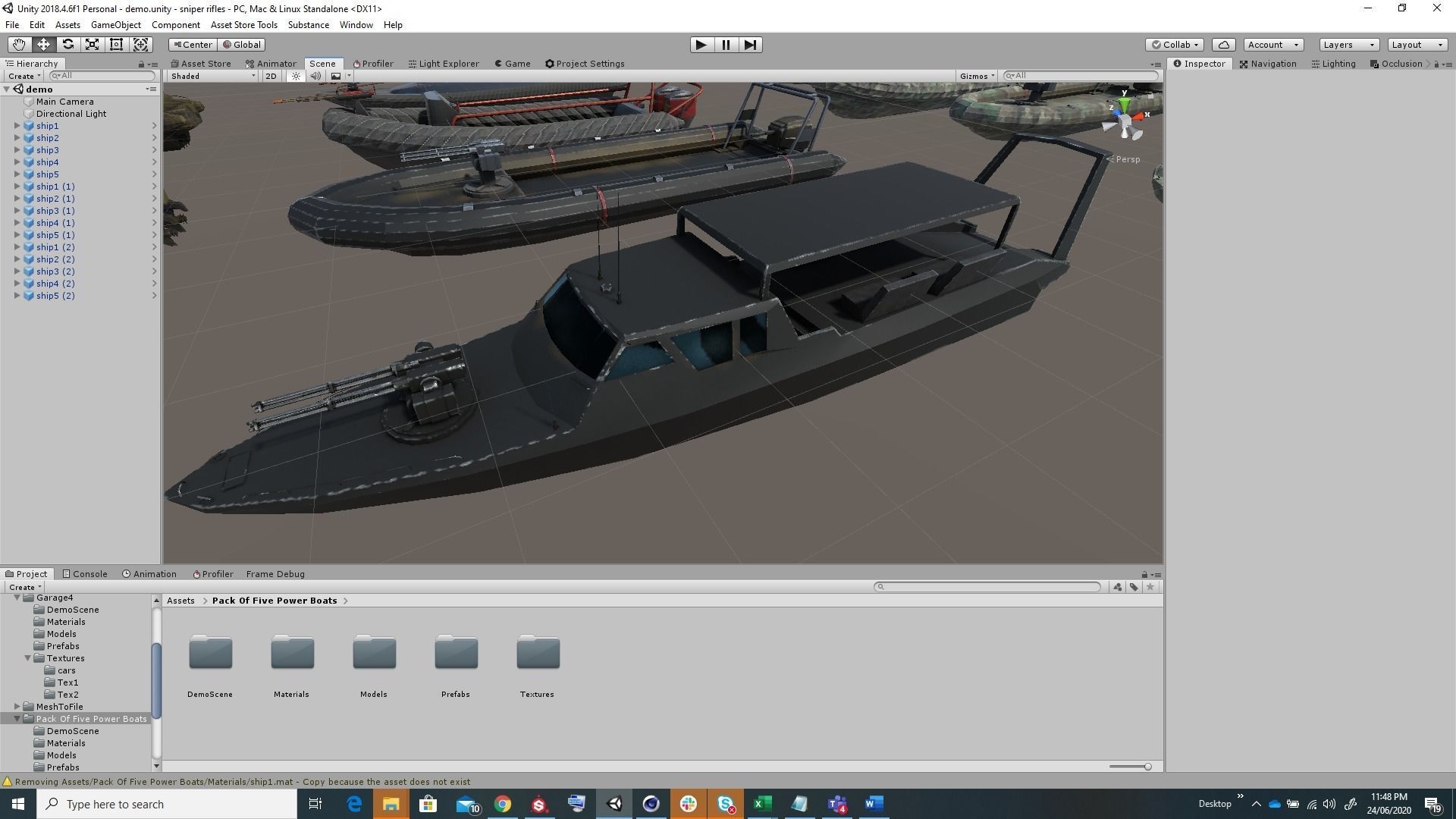 Pack of 15 Game ready AR VR PBR military gunship Power Boats Low-poly 3D model_16