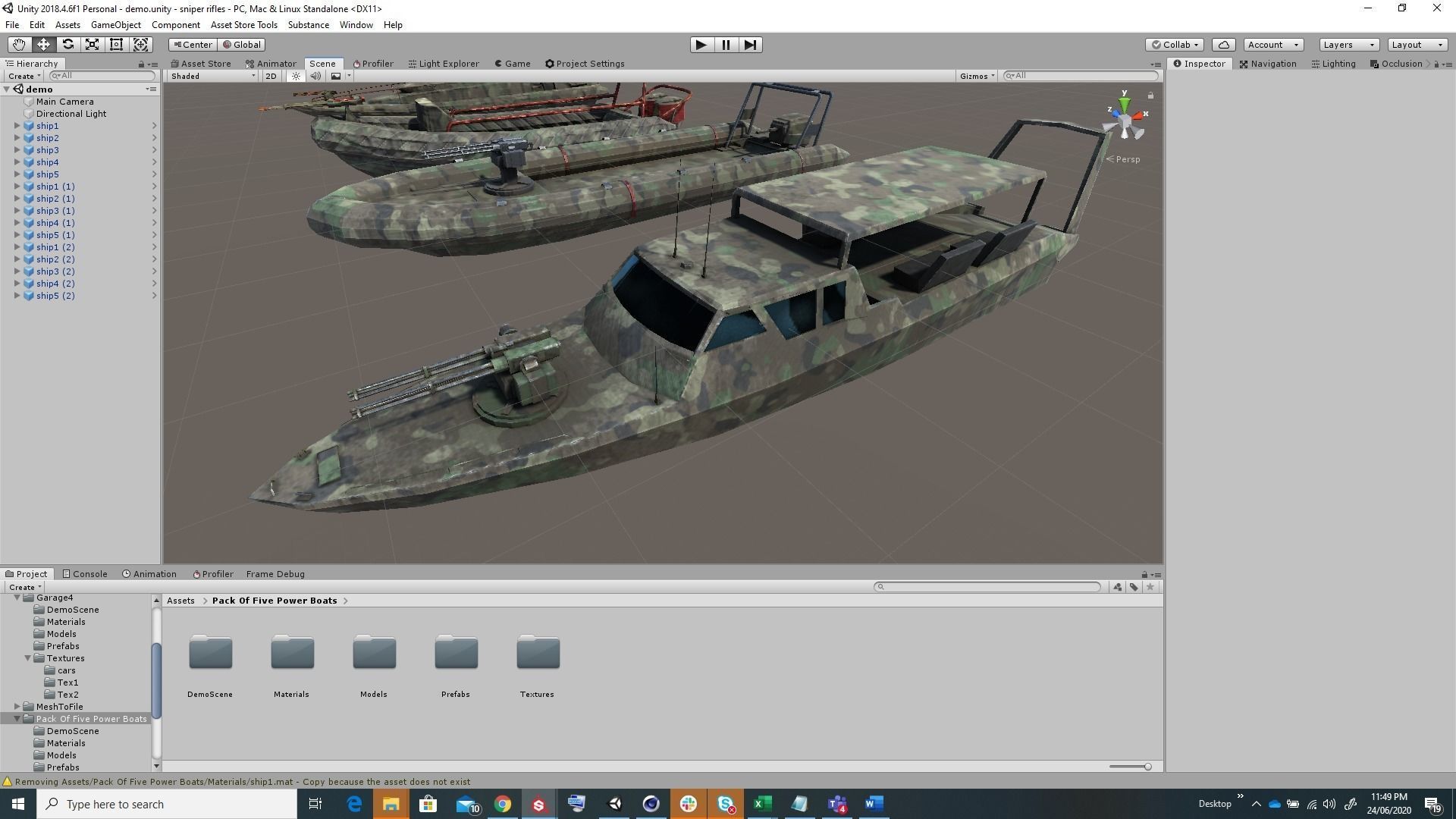 Pack of 15 Game ready AR VR PBR military gunship Power Boats Low-poly 3D model_21