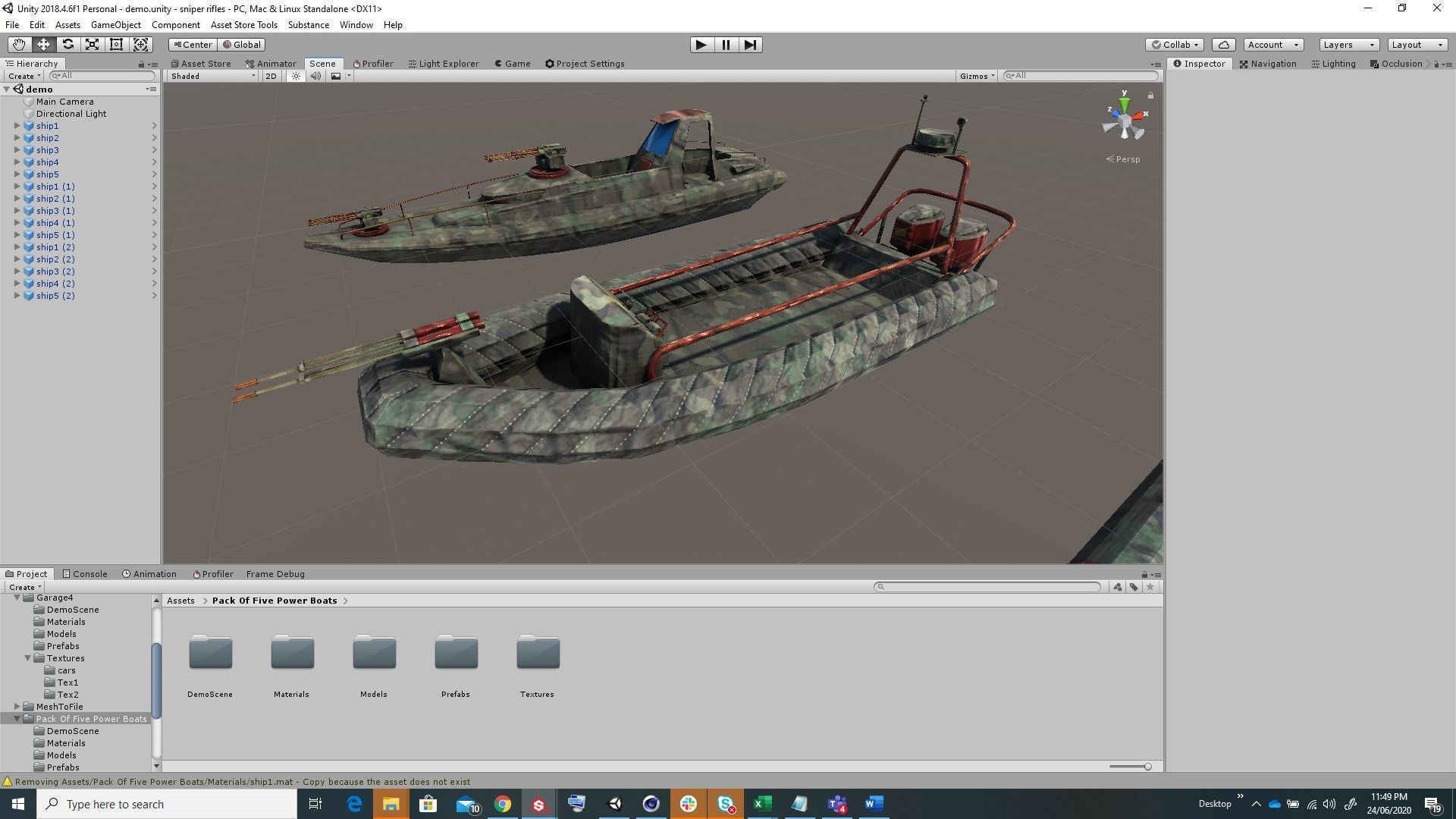 Pack of 15 Game ready AR VR PBR military gunship Power Boats Low-poly 3D model_23