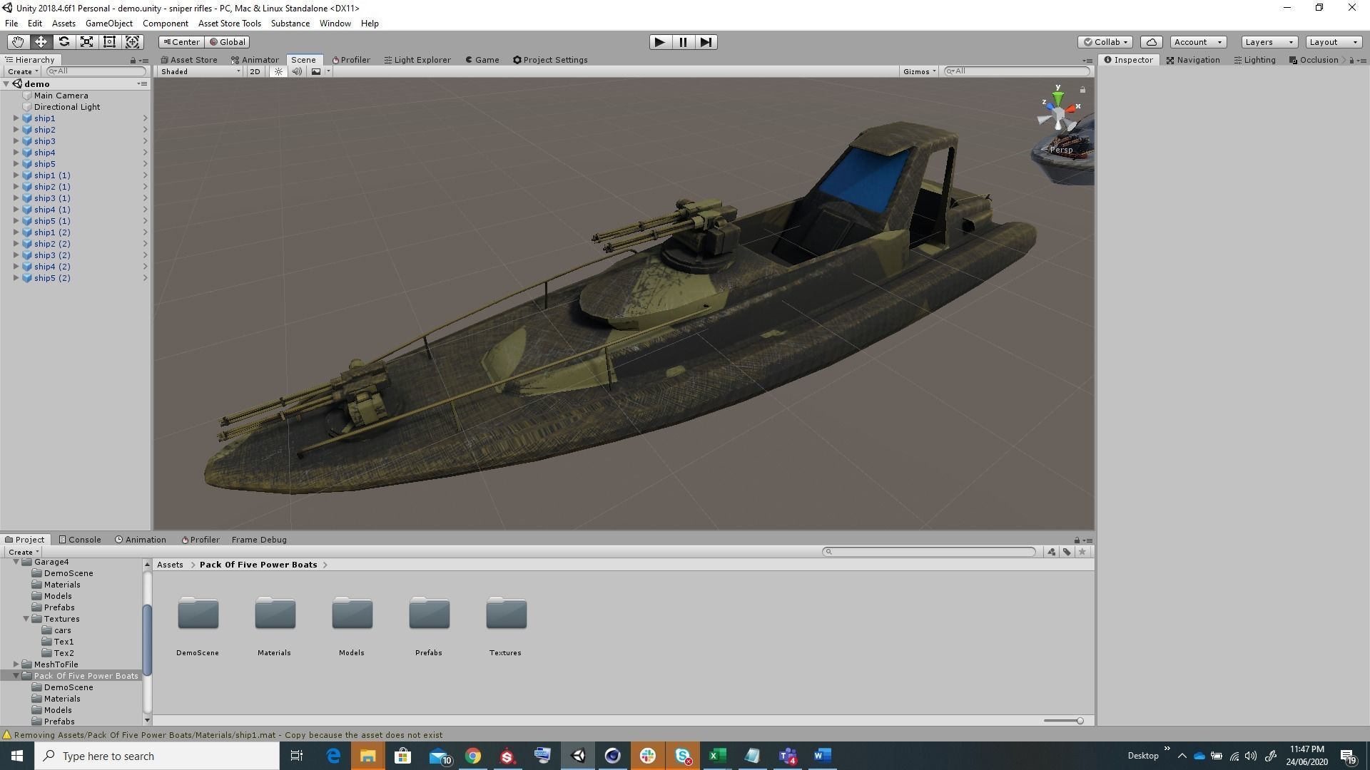 Pack of 15 Game ready AR VR PBR military gunship Power Boats Low-poly 3D model_10