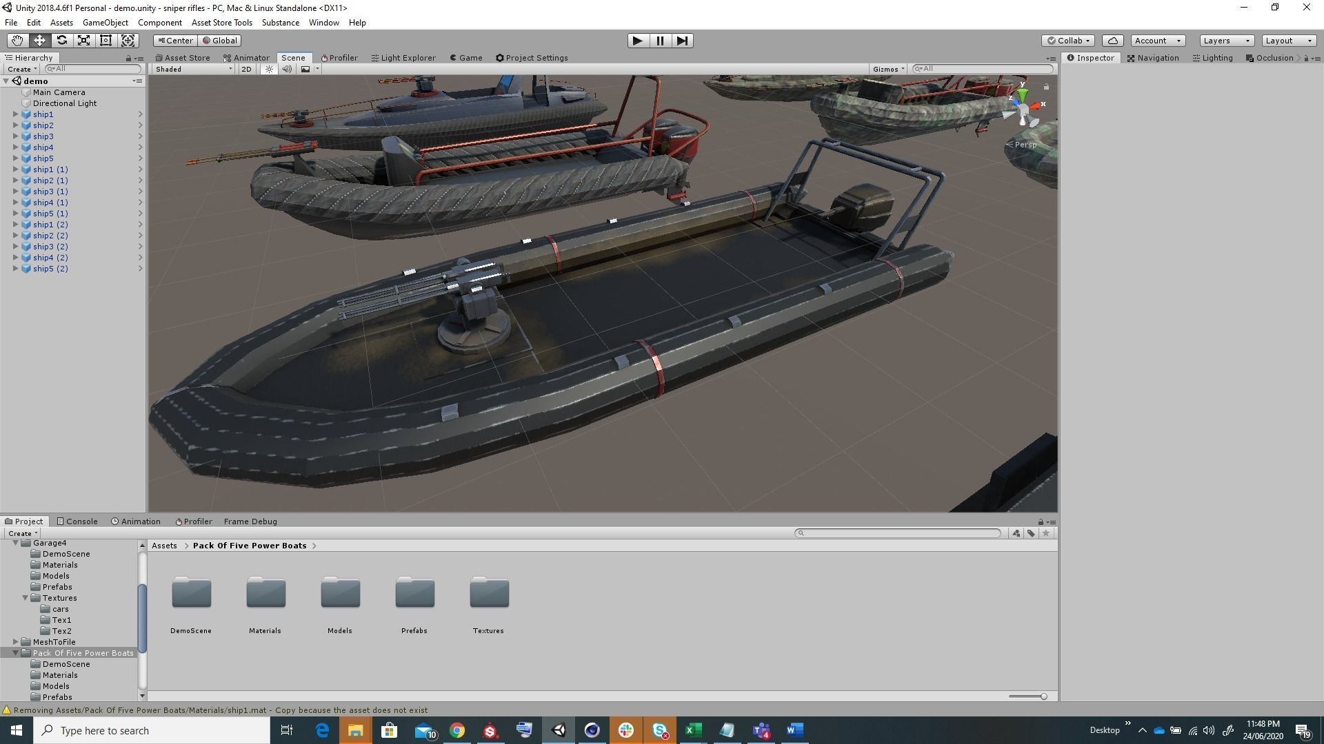 Pack of 15 Game ready AR VR PBR military gunship Power Boats Low-poly 3D model_17