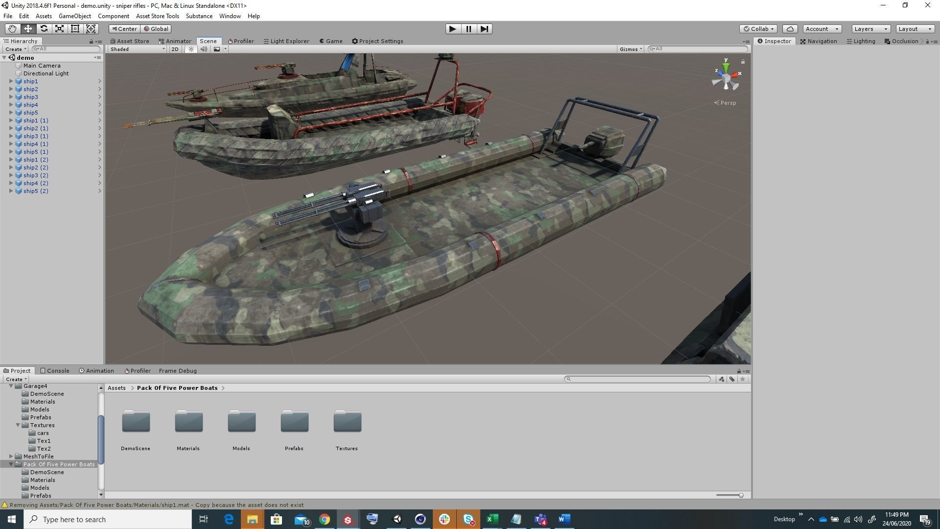 Pack of 15 Game ready AR VR PBR military gunship Power Boats Low-poly 3D model_22