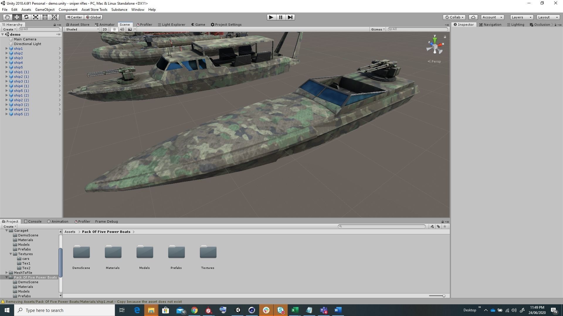 Pack of 15 Game ready AR VR PBR military gunship Power Boats Low-poly 3D model_20