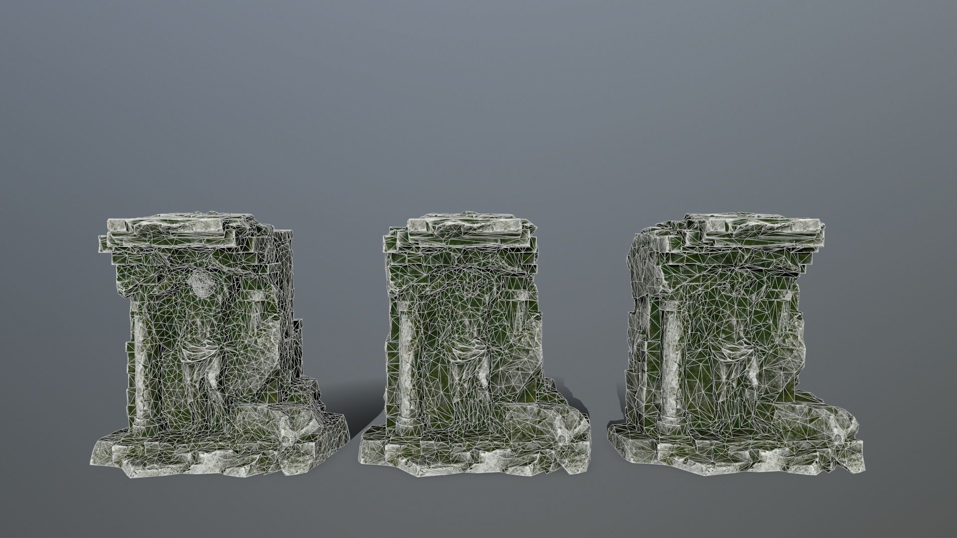 statue stone Low-poly 3D model_3