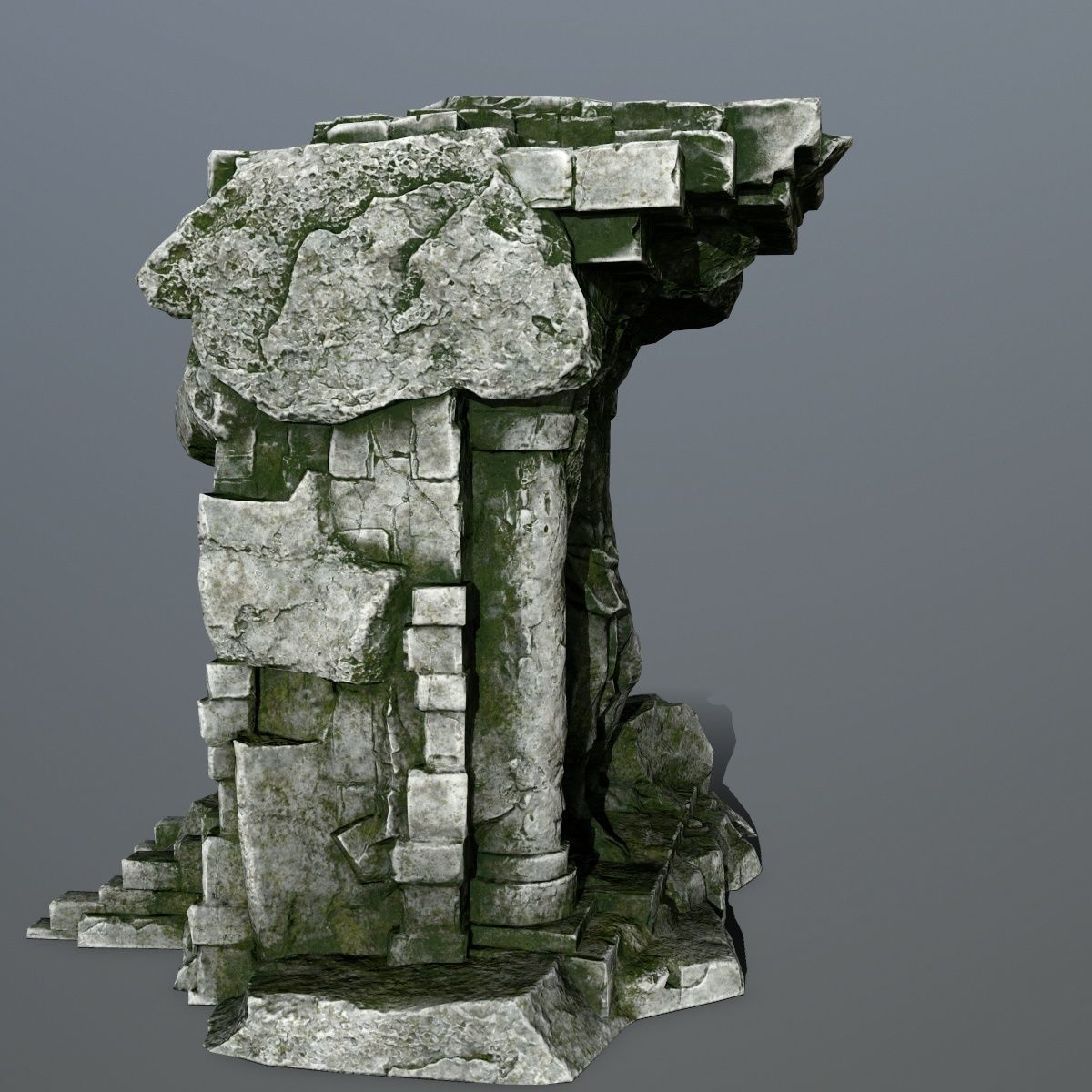 statue stone Low-poly 3D model_5