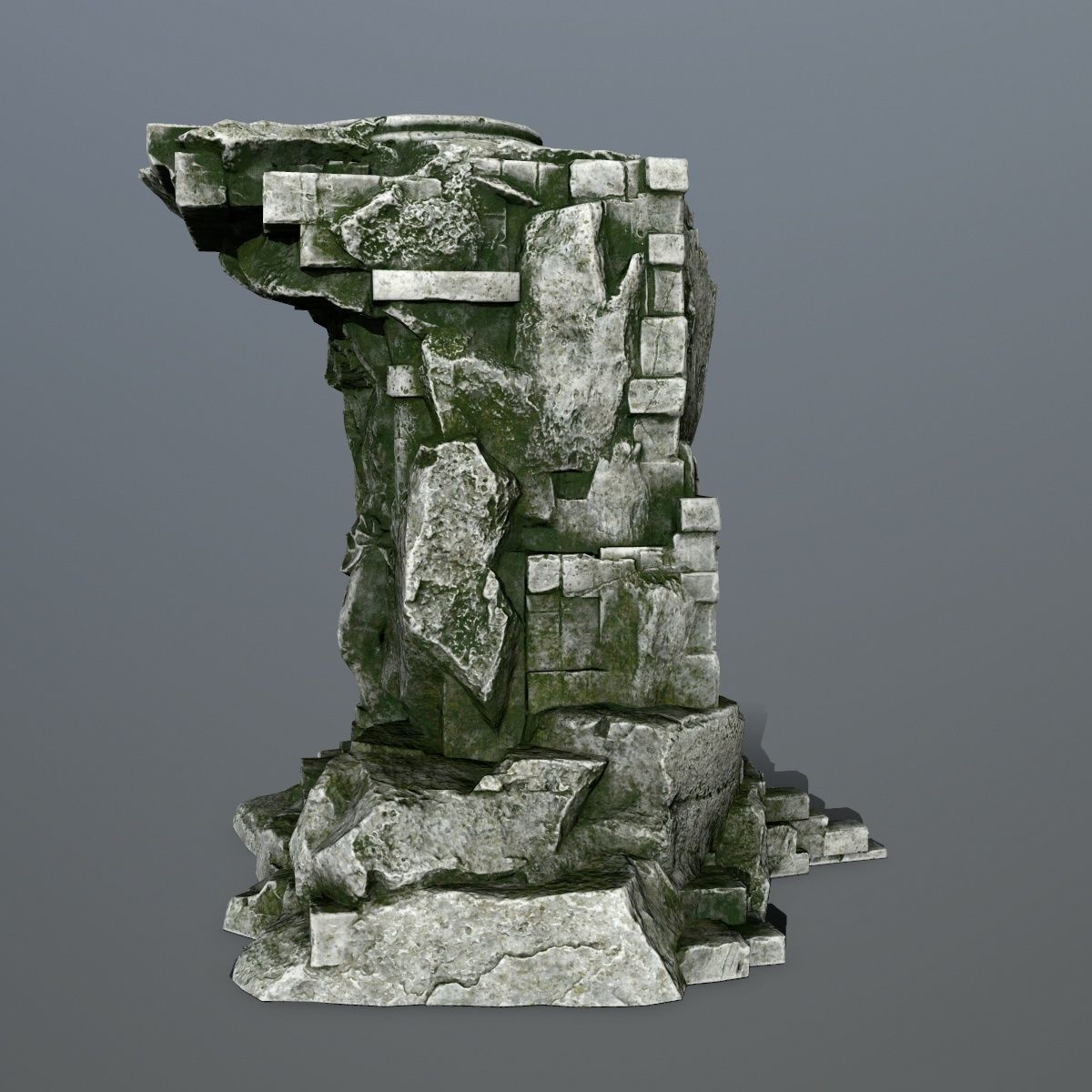 statue stone Low-poly 3D model_9
