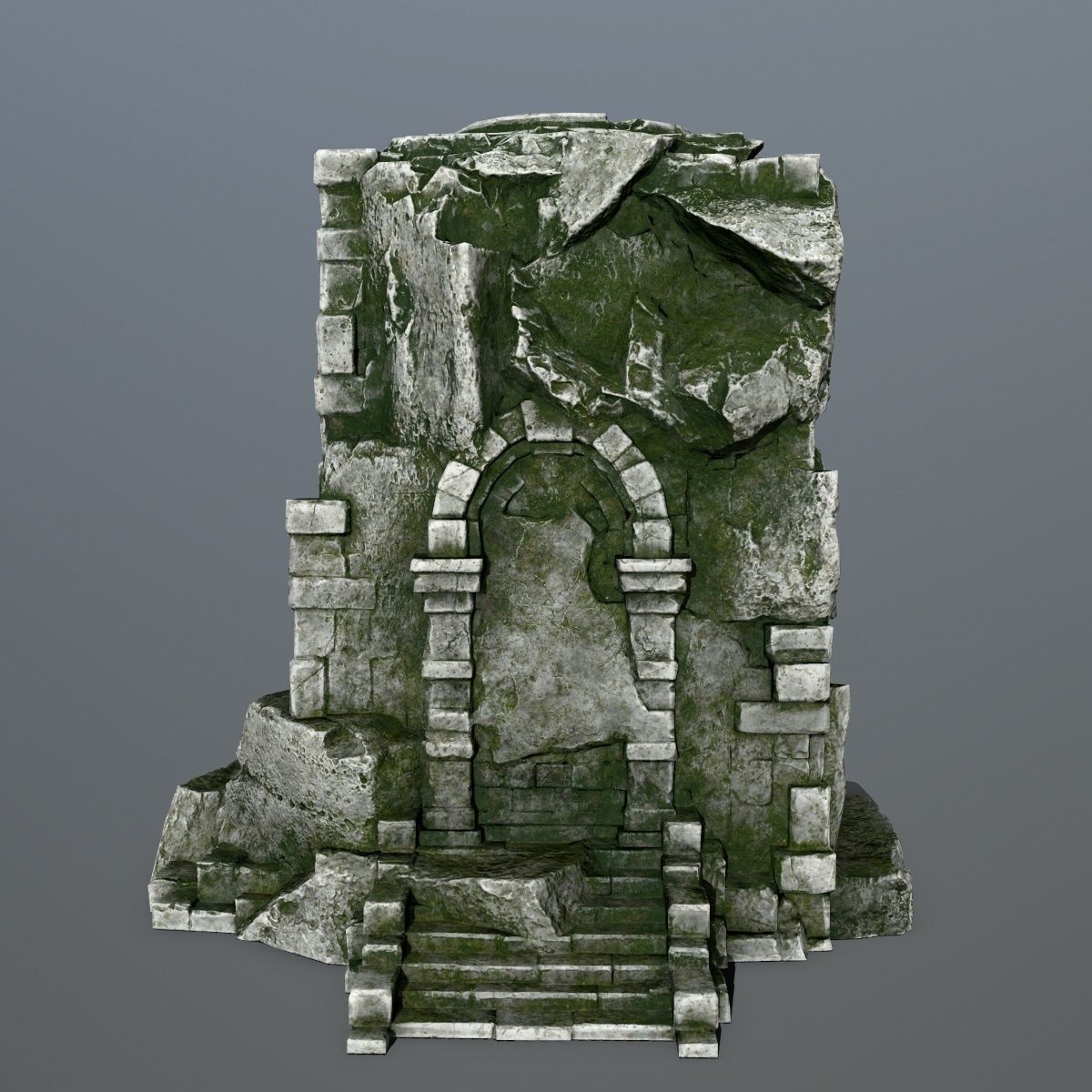 statue stone Low-poly 3D model_7