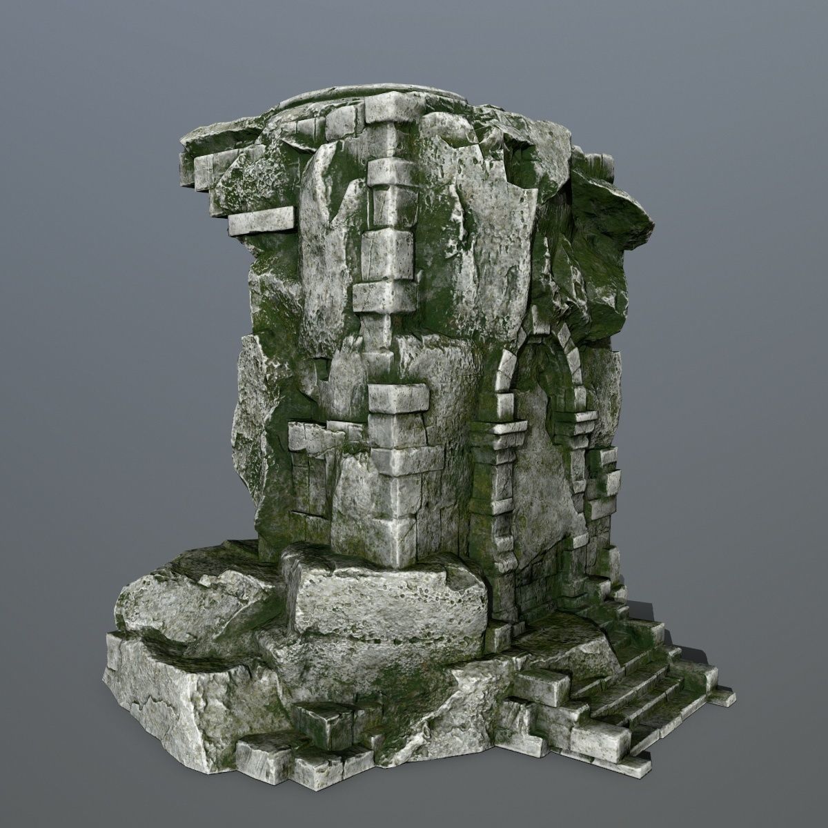 statue stone Low-poly 3D model_8