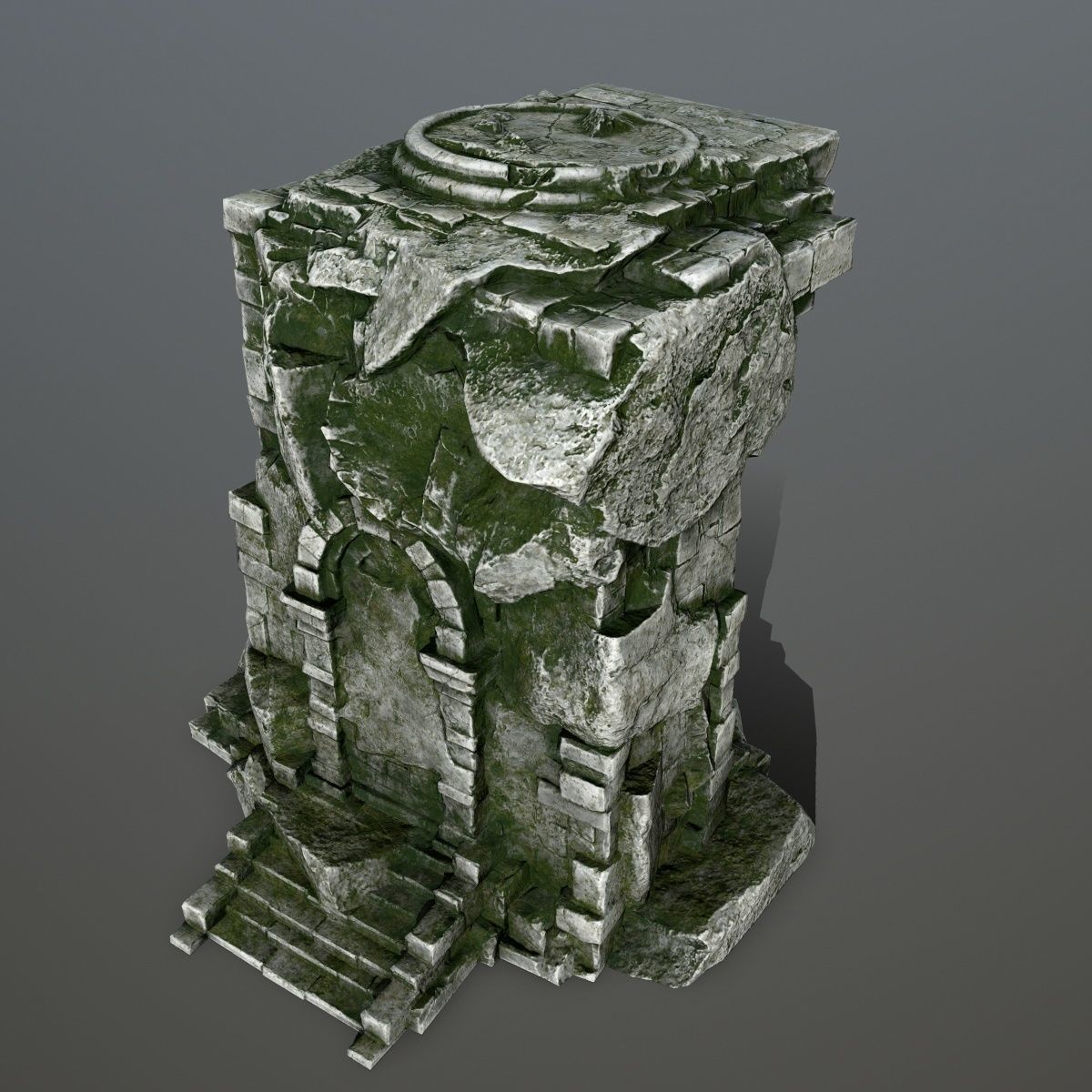 statue stone Low-poly 3D model_13