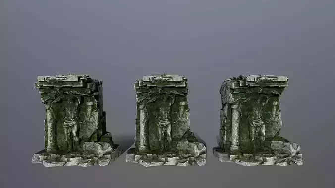 statue stone Low-poly 3D model