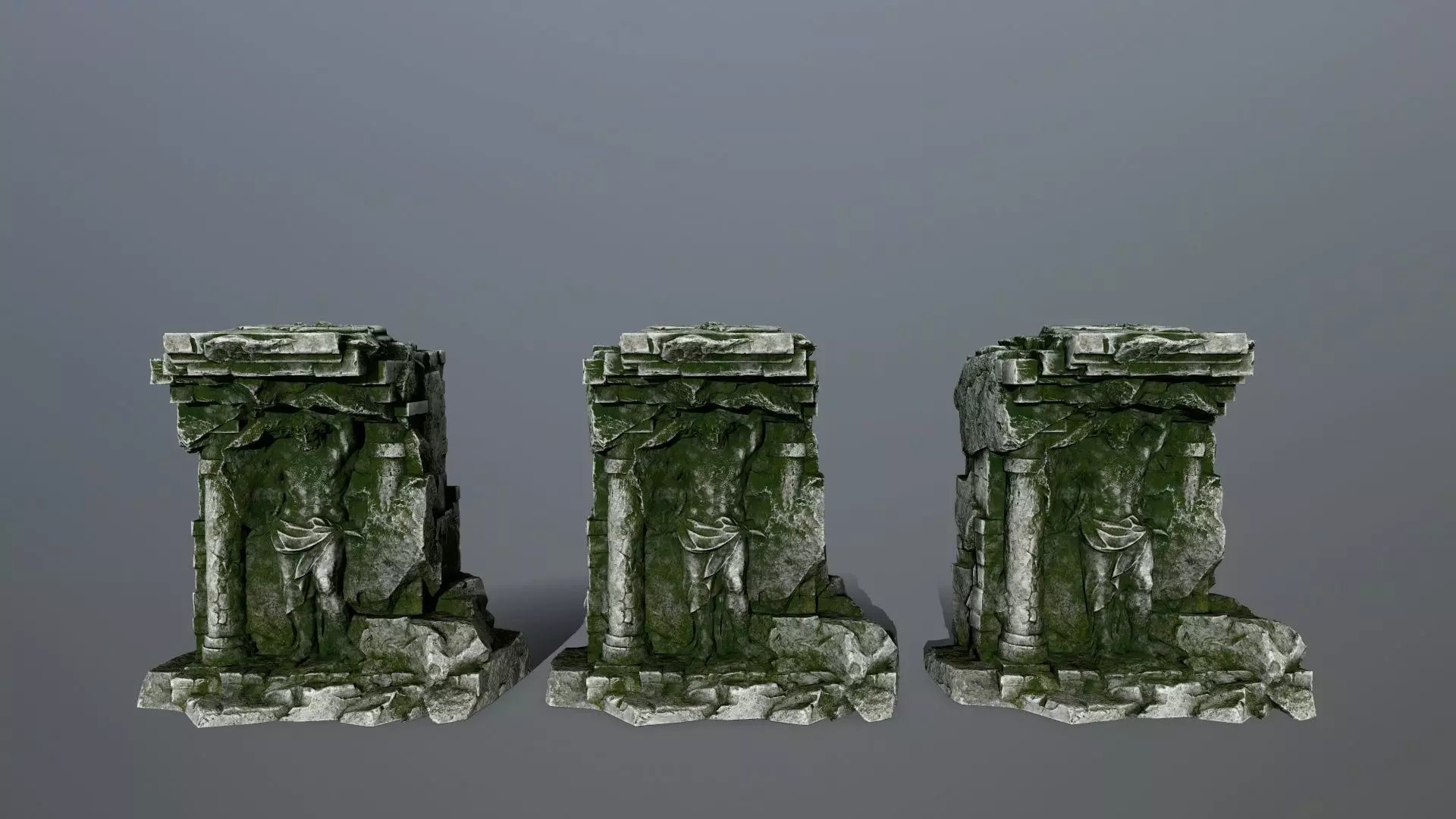 statue stone Low-poly 3D model_0