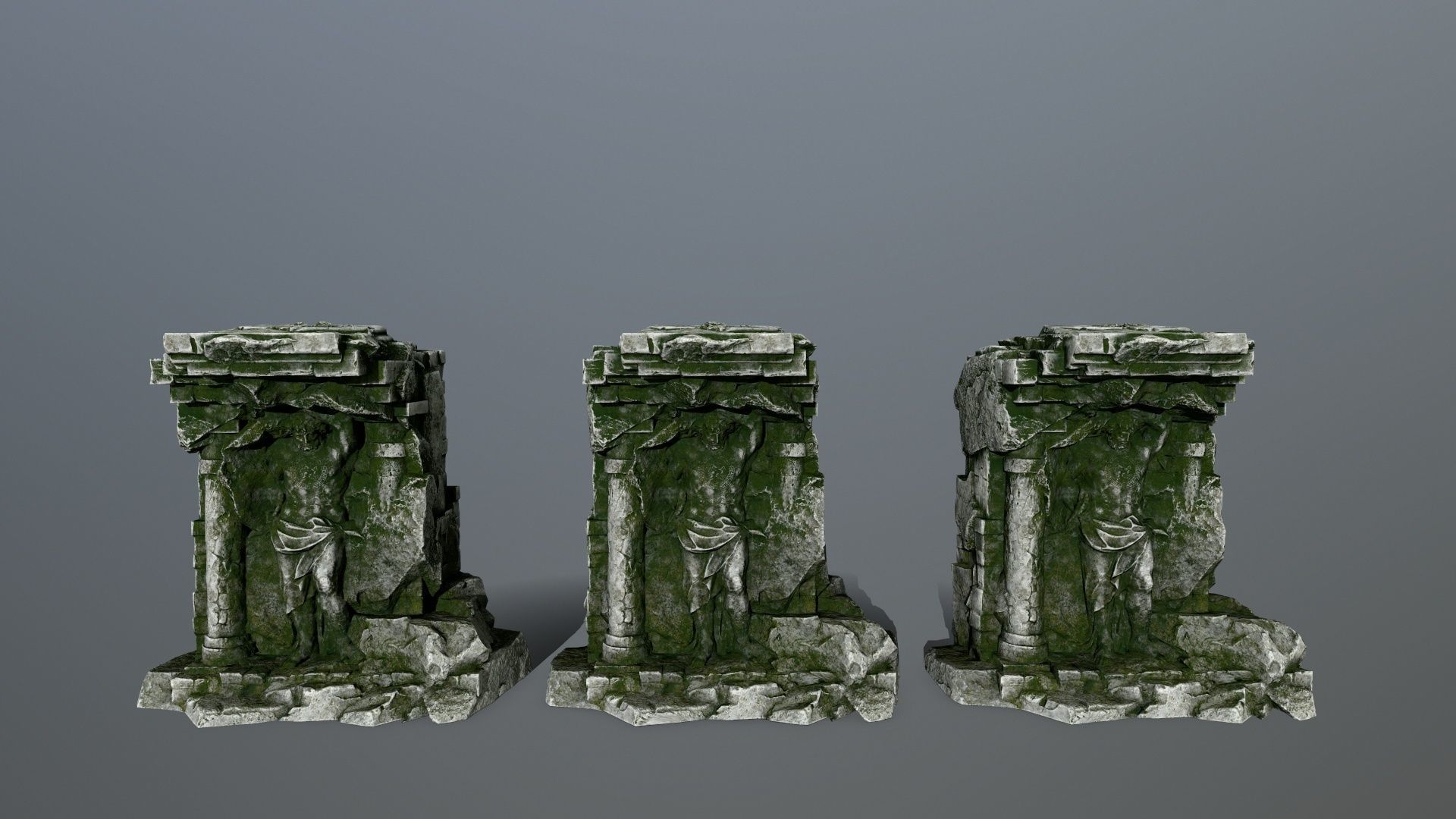 statue stone Low-poly 3D model_1