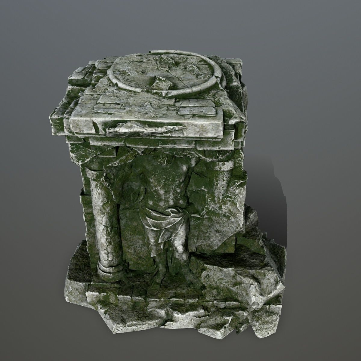 statue stone Low-poly 3D model_12