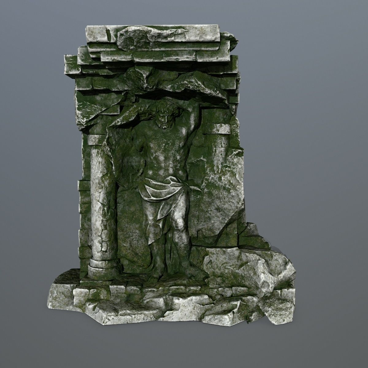 statue stone Low-poly 3D model_11