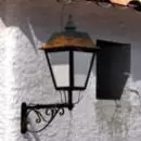 Torch street lamp on side of building Free 3D model