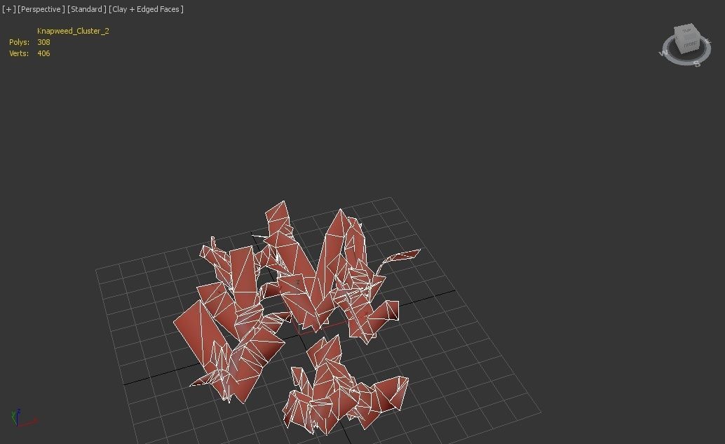 Knapweed Cluster Grass Low-poly 3D model_5