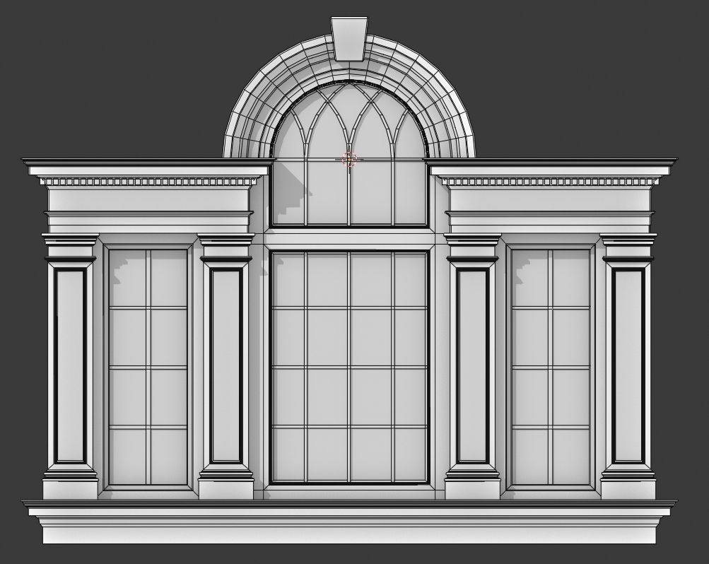 Palladian Window - Venetian window Low-poly 3D model_7