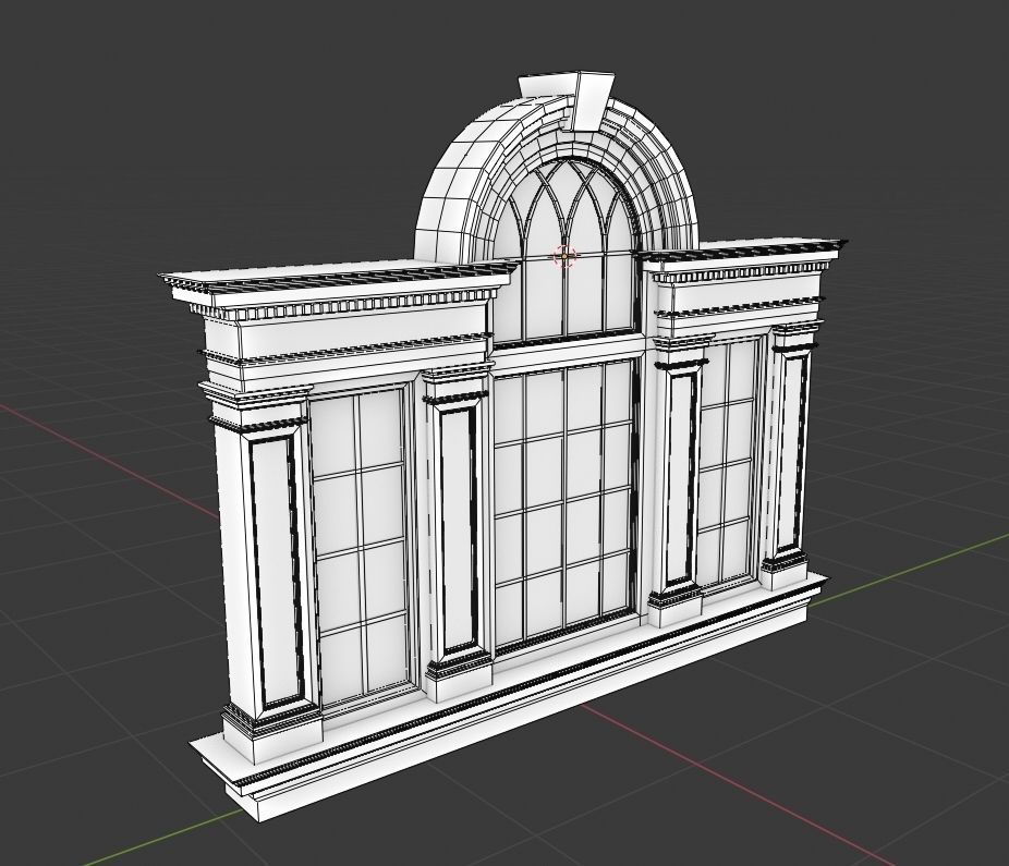 Palladian Window - Venetian window Low-poly 3D model_5