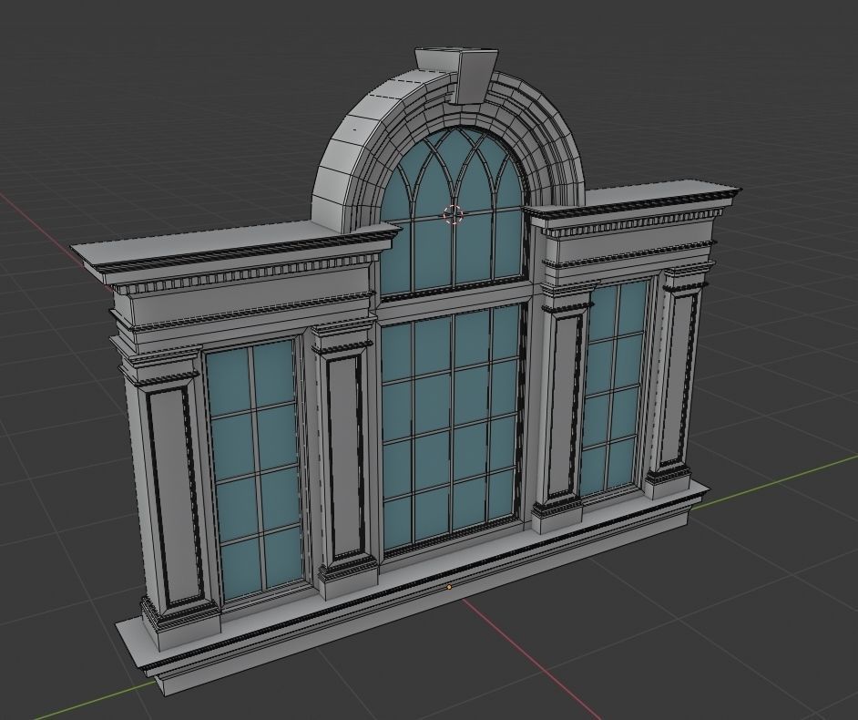 Palladian Window - Venetian window Low-poly 3D model_4