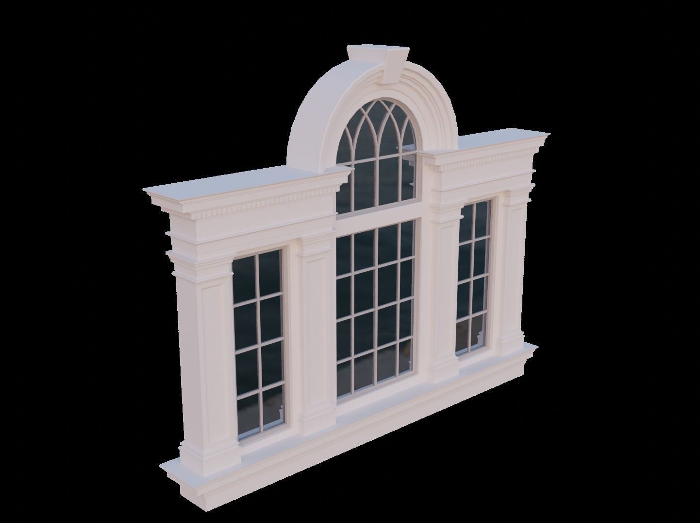Palladian Window - Venetian window Low-poly 3D model_1