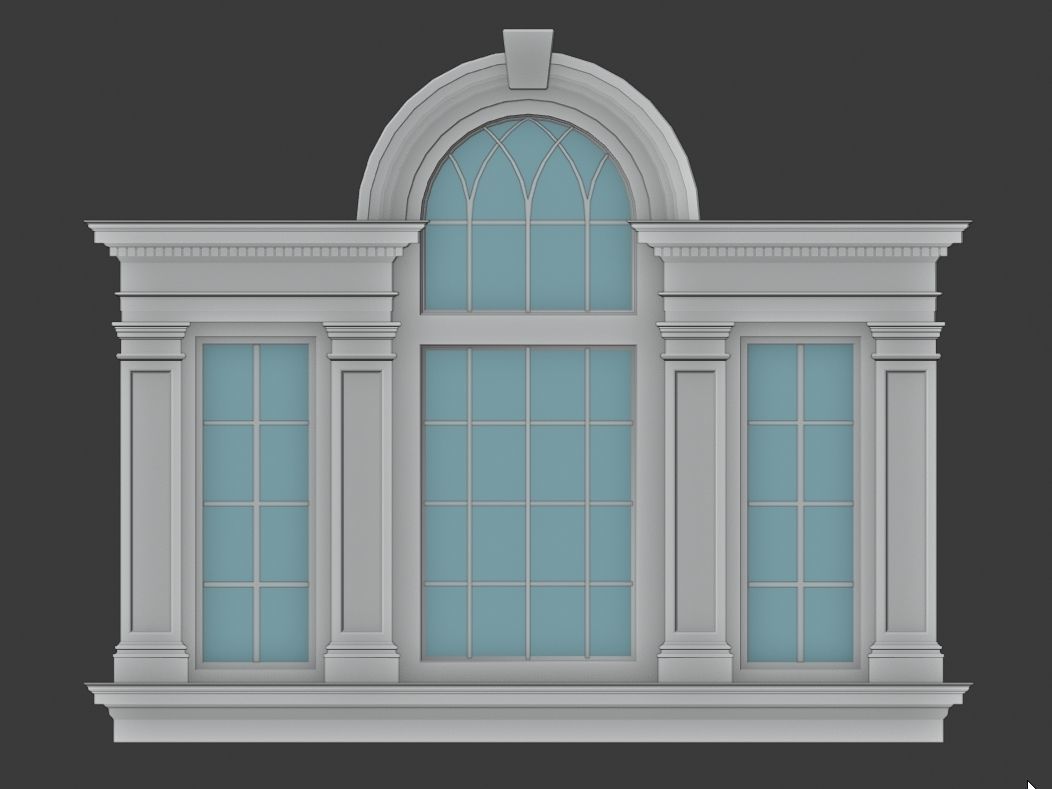 Palladian Window - Venetian window Low-poly 3D model_3
