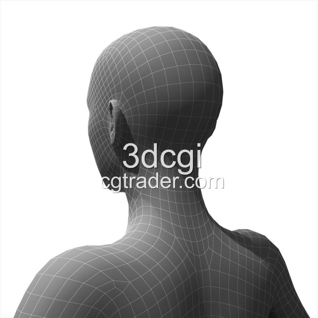 female 3d model base mesh Low-poly 3D model_14