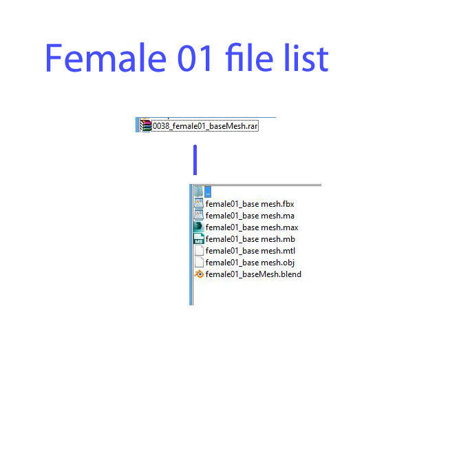 female 3d model base mesh Low-poly 3D model_33