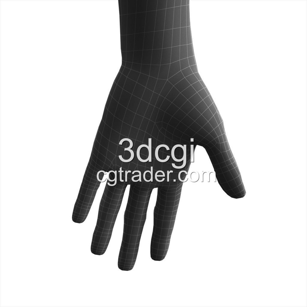 female 3d model base mesh Low-poly 3D model_17