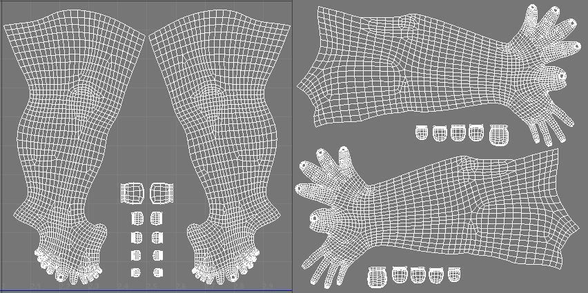 female 3d model base mesh Low-poly 3D model_26