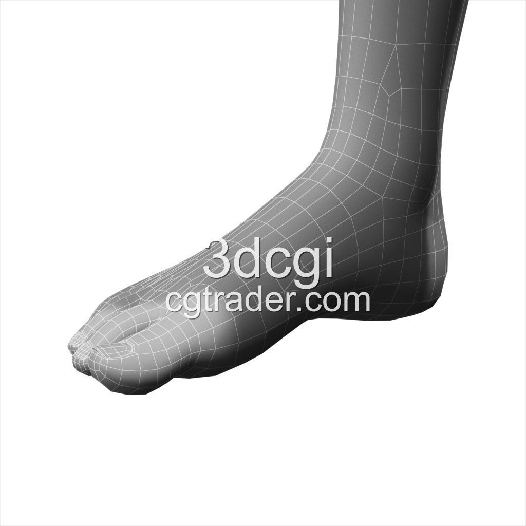 female 3d model base mesh Low-poly 3D model_20