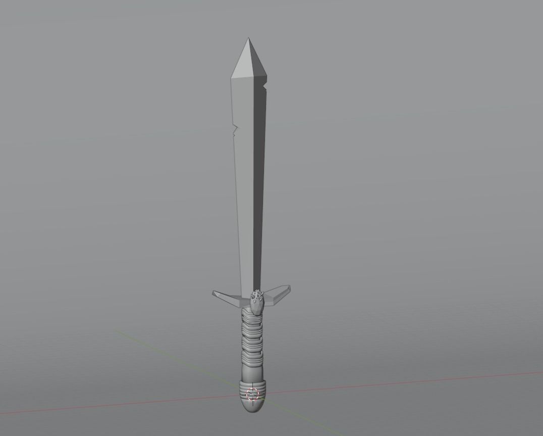 3D Cartoon Sword Low Poly Low-poly 3D model_3