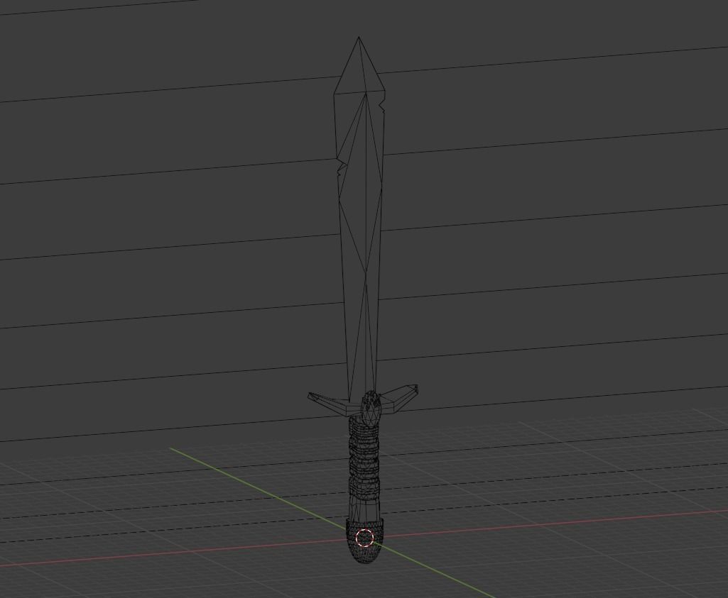 3D Cartoon Sword Low Poly Low-poly 3D model_2