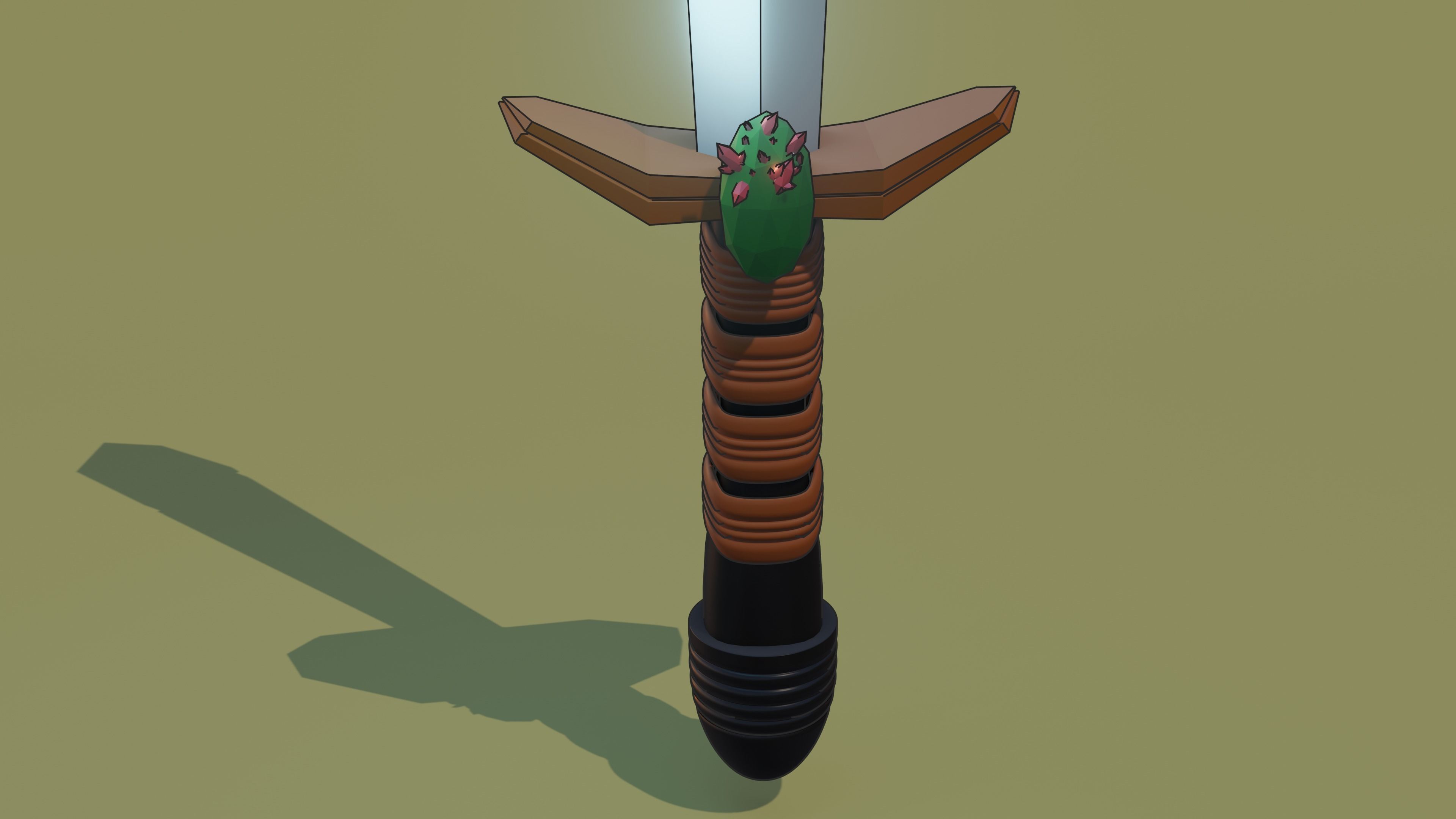 3D Cartoon Sword Low Poly Low-poly 3D model_1