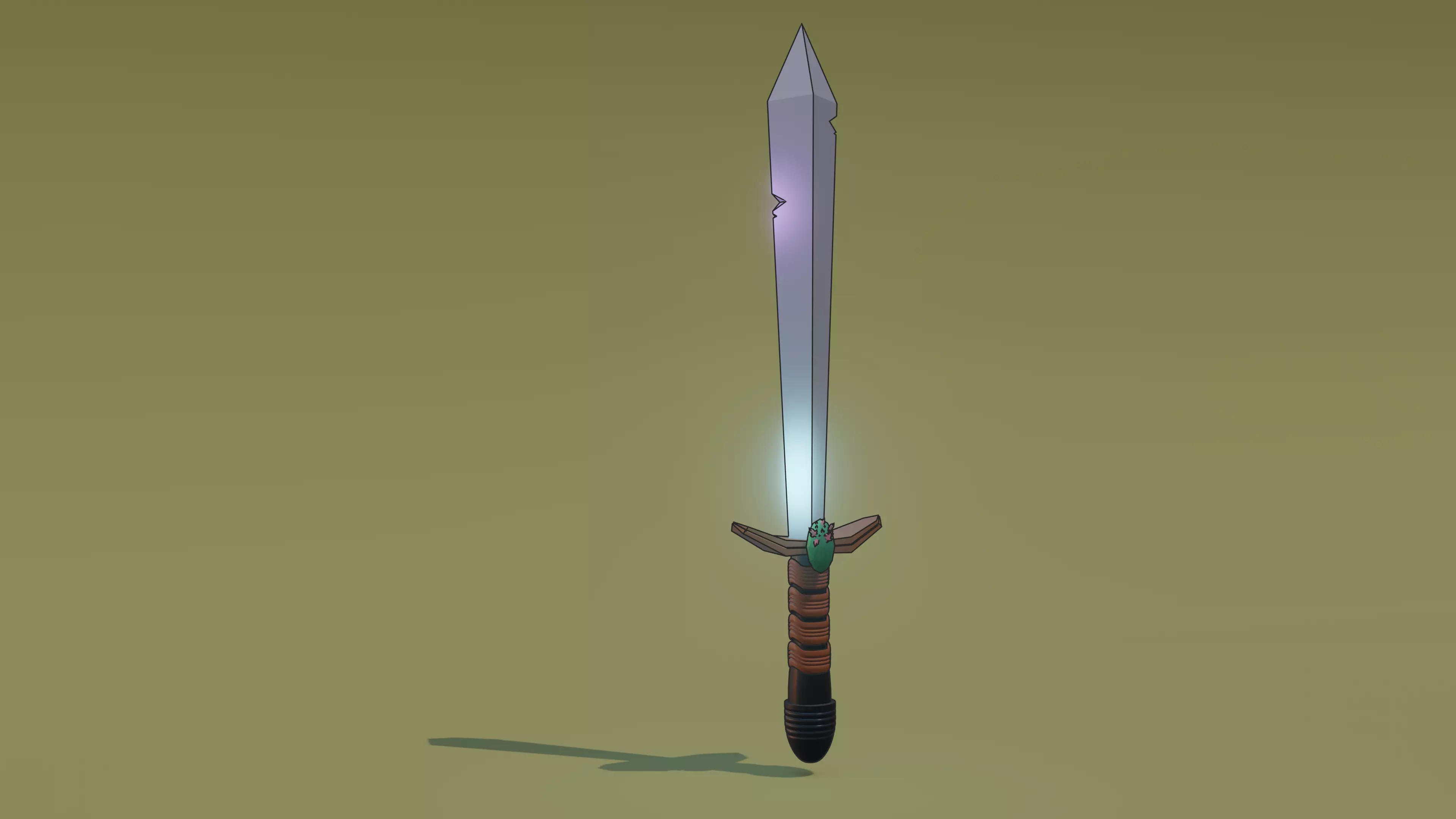 3D Cartoon Sword Low Poly Low-poly 3D model_0