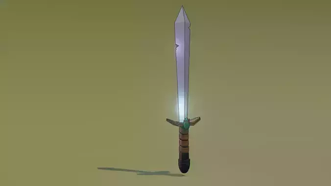 3D Cartoon Sword Low Poly