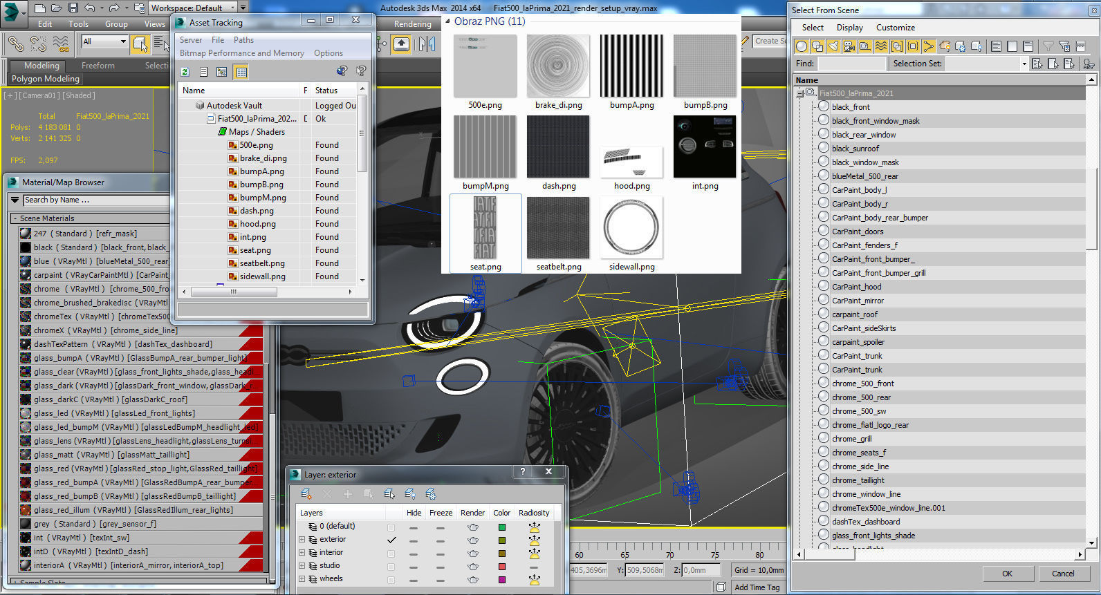 Fiat 500 2021 La Prima 3D model_24