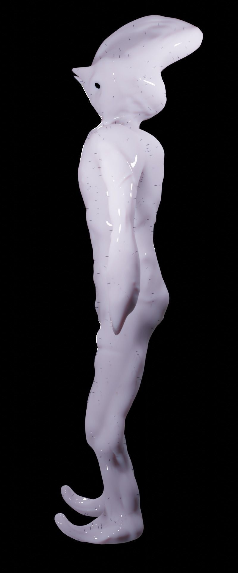 alien sculpture of bird Free low-poly 3D model_2