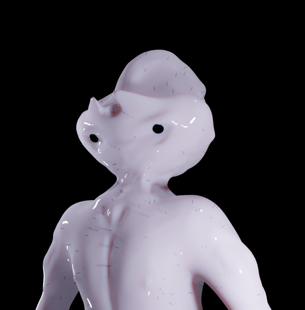 alien sculpture of bird Free low-poly 3D model_1