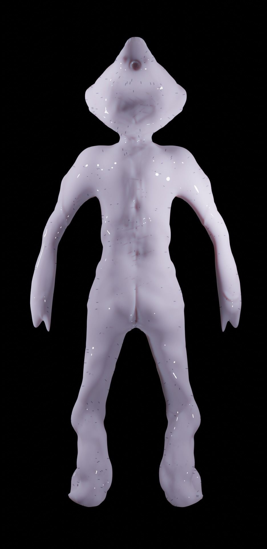 alien sculpture of bird Free low-poly 3D model_3