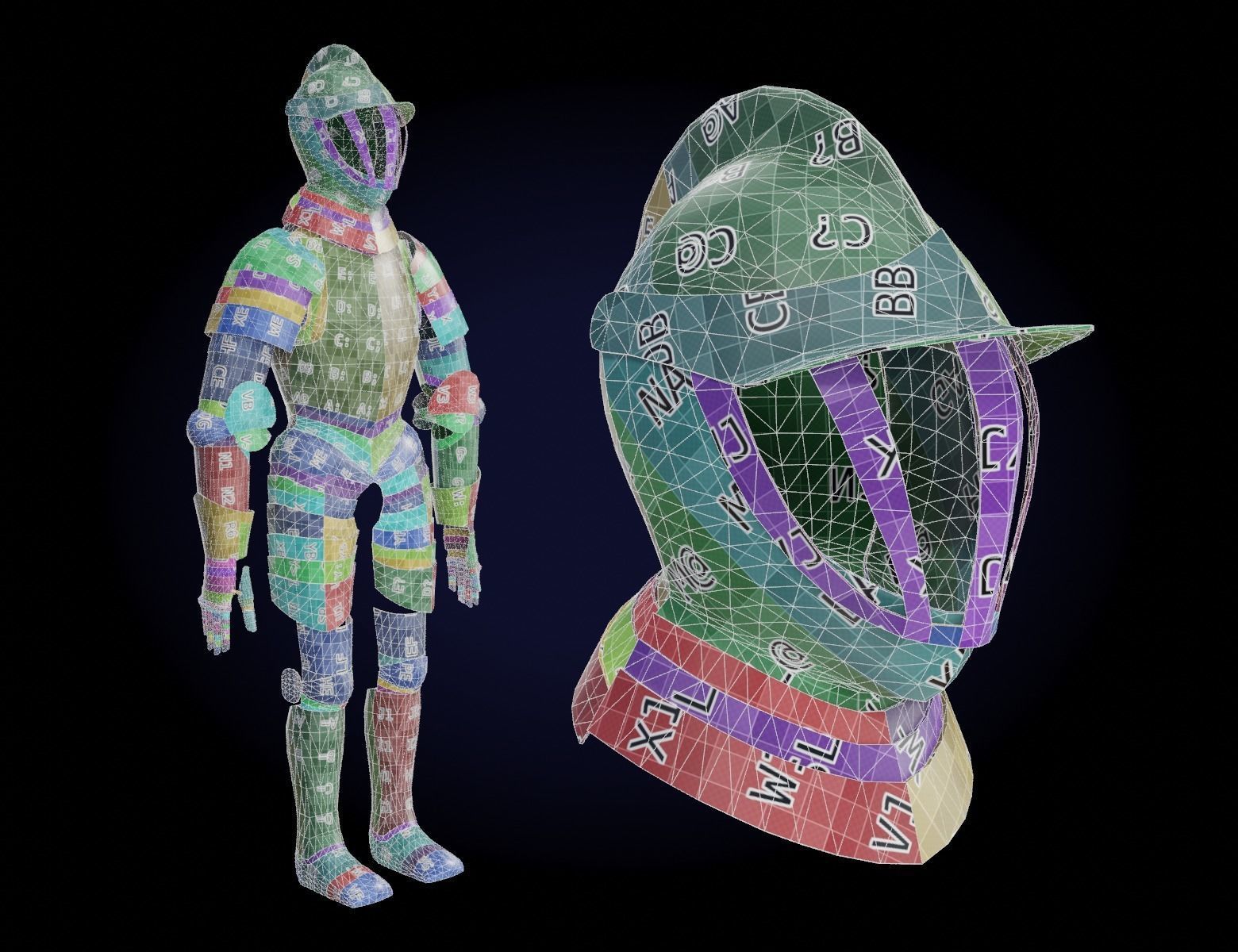 Medieval Knight Armor Low-poly 3D model_14