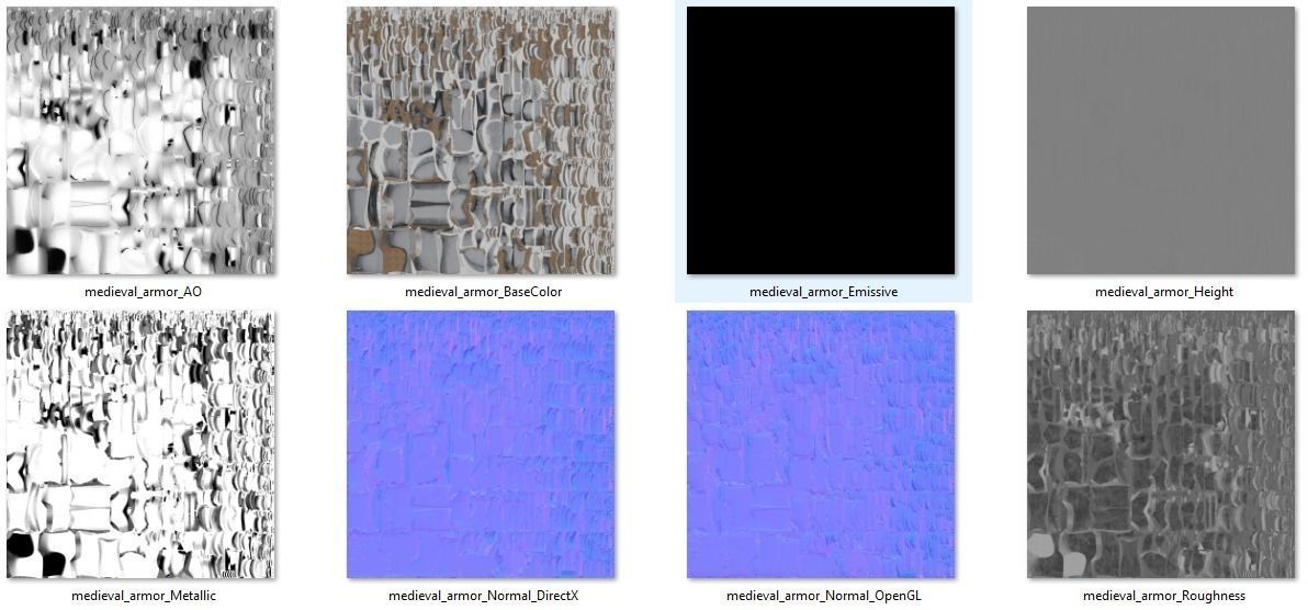 Medieval Knight Armor Low-poly 3D model_16