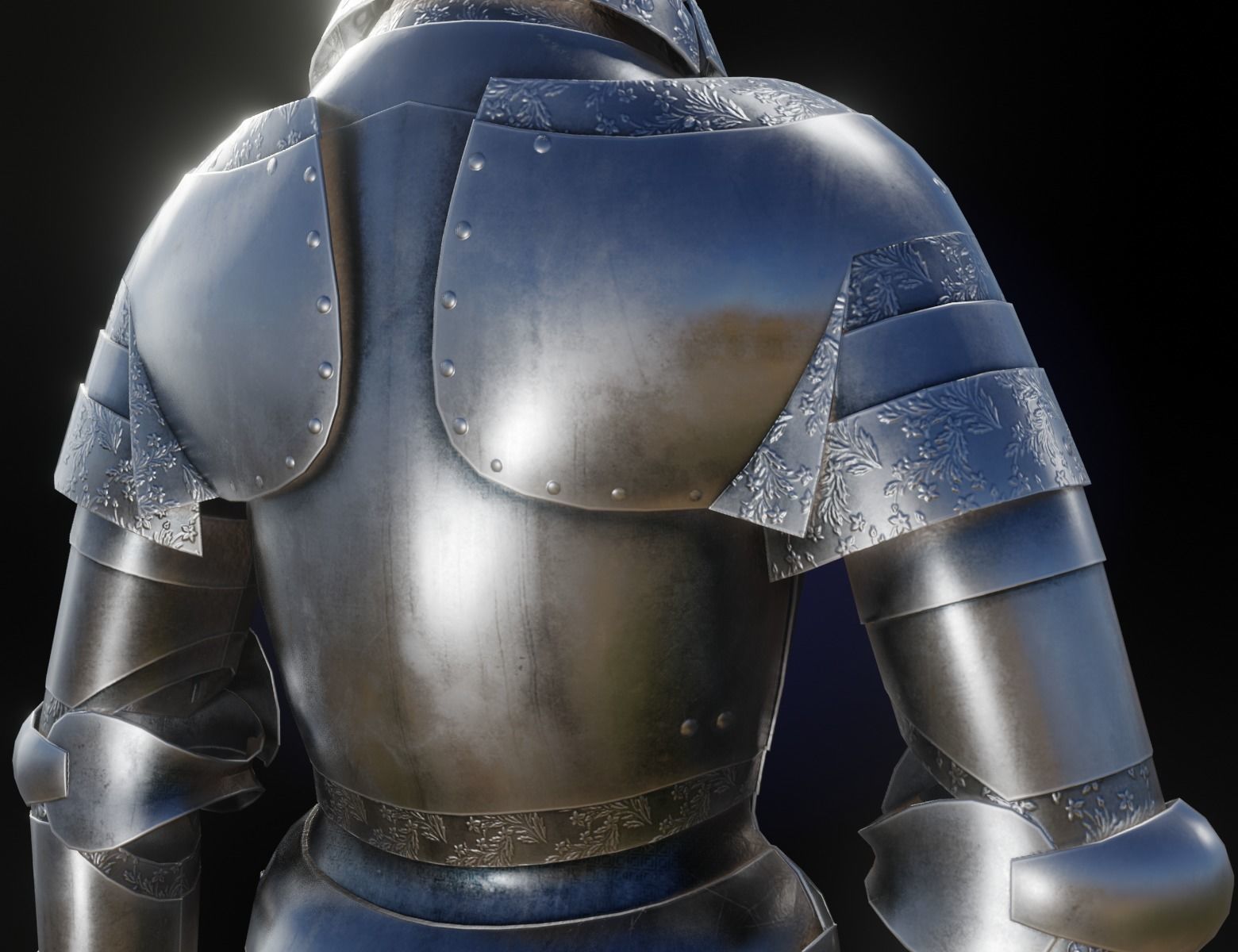 Medieval Knight Armor Low-poly 3D model_3