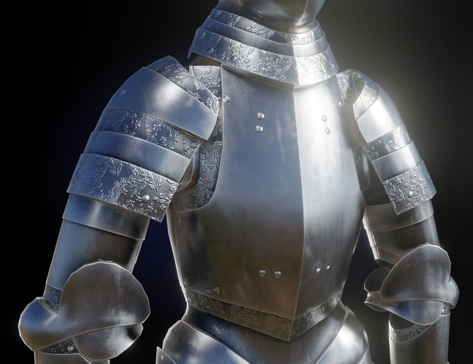 Medieval Knight Armor Low-poly 3D model_2