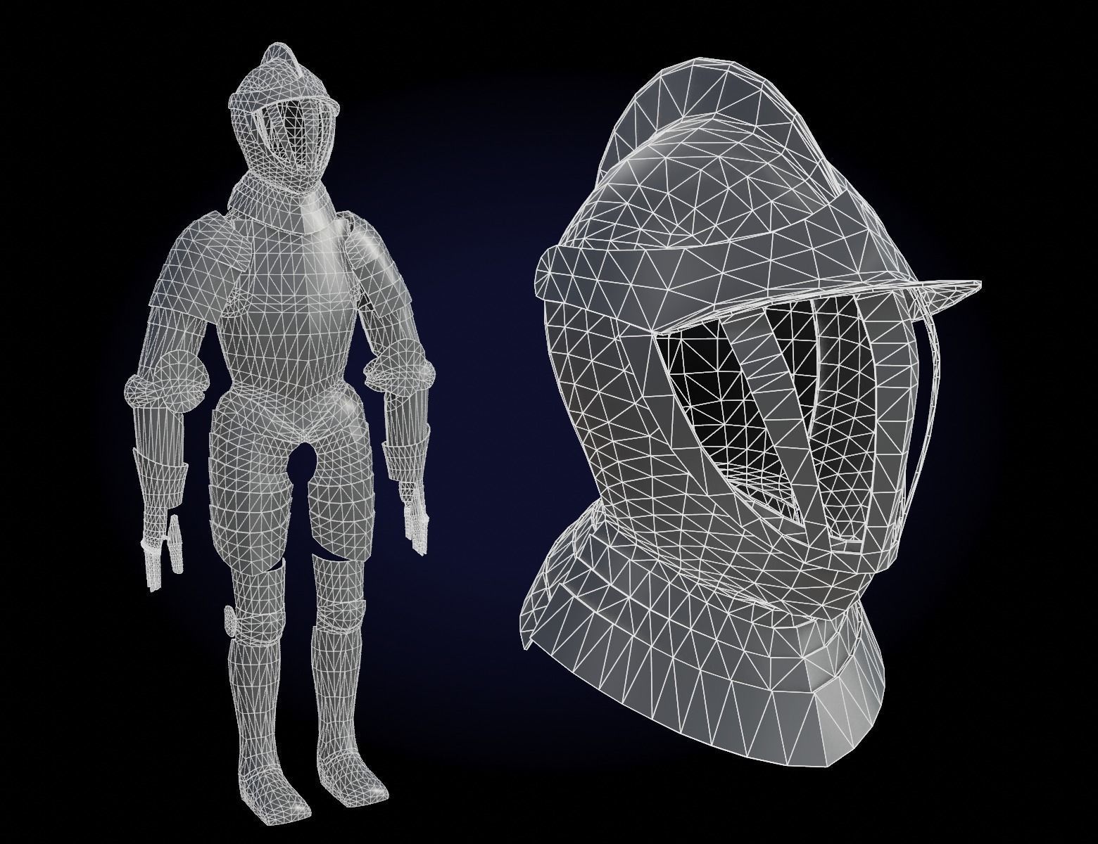 Medieval Knight Armor Low-poly 3D model_9