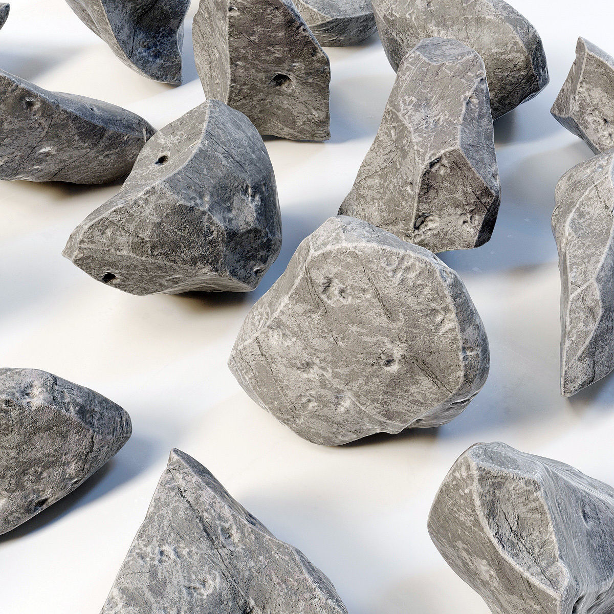 Stone rock river splinter n1a 3D model_6